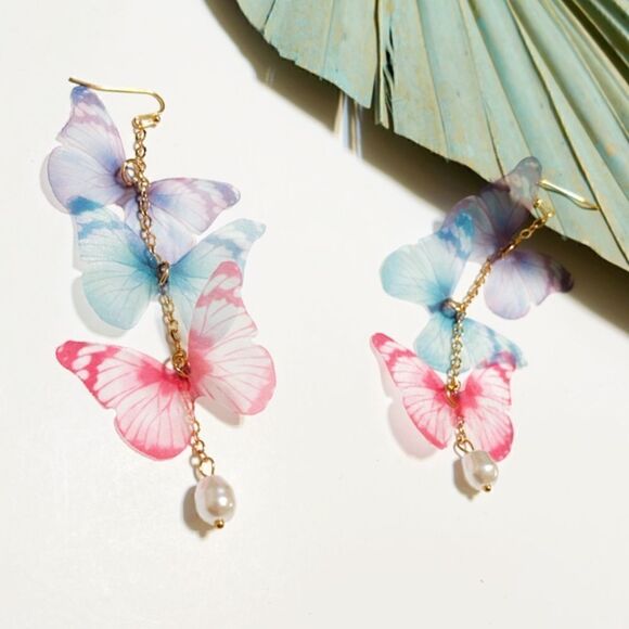 Boho butterfly earrings #208  - Picture 1 of 5